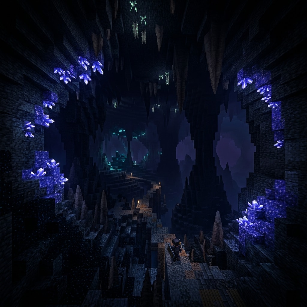 Minecraft dark cave